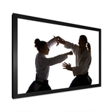 Woman Martial Arts Fight Training Studio - Martial Arts Canvas Wall Art
