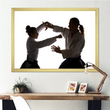 Woman Martial Arts Fight Training Studio - Martial Arts Canvas Wall Art