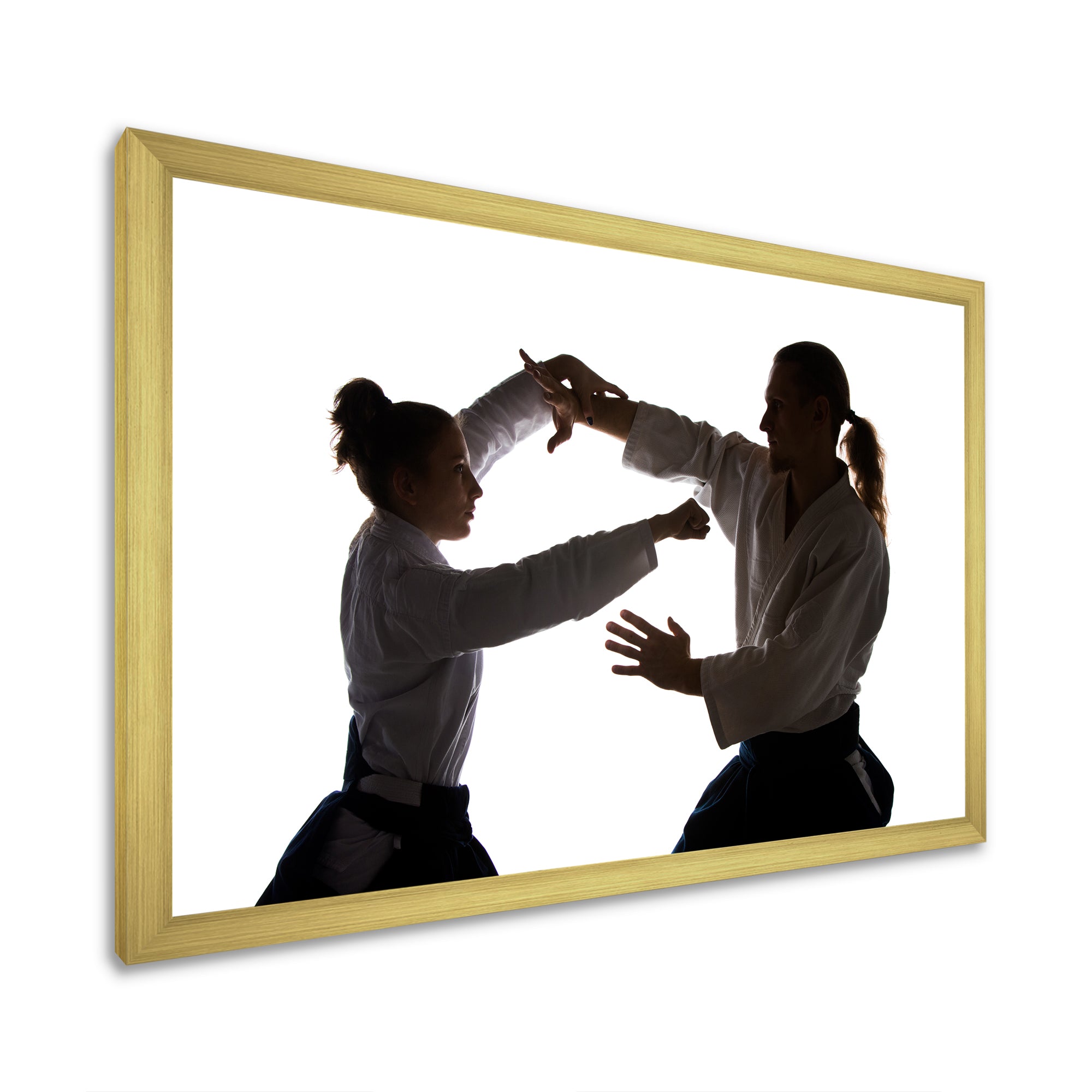 Woman Martial Arts Fight Training Studio - Martial Arts Canvas Wall Art