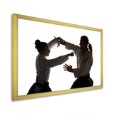 Woman Martial Arts Fight Training Studio - Martial Arts Canvas Wall Art
