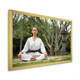Woman Karate Meditating Mindfulness - Martial Arts Canvas Wall Art