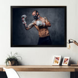 Masked Martial Art Tattooed Fighter - Sport Boxer Canvas Wall Art
