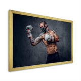 Masked Martial Art Tattooed Fighter - Sport Boxer Canvas Wall Art