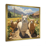 Cheerful farm Alpaca portrait - Parrot Canvas Wall Art