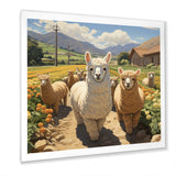 Cheerful farm Alpaca portrait - Parrot Canvas Wall Art