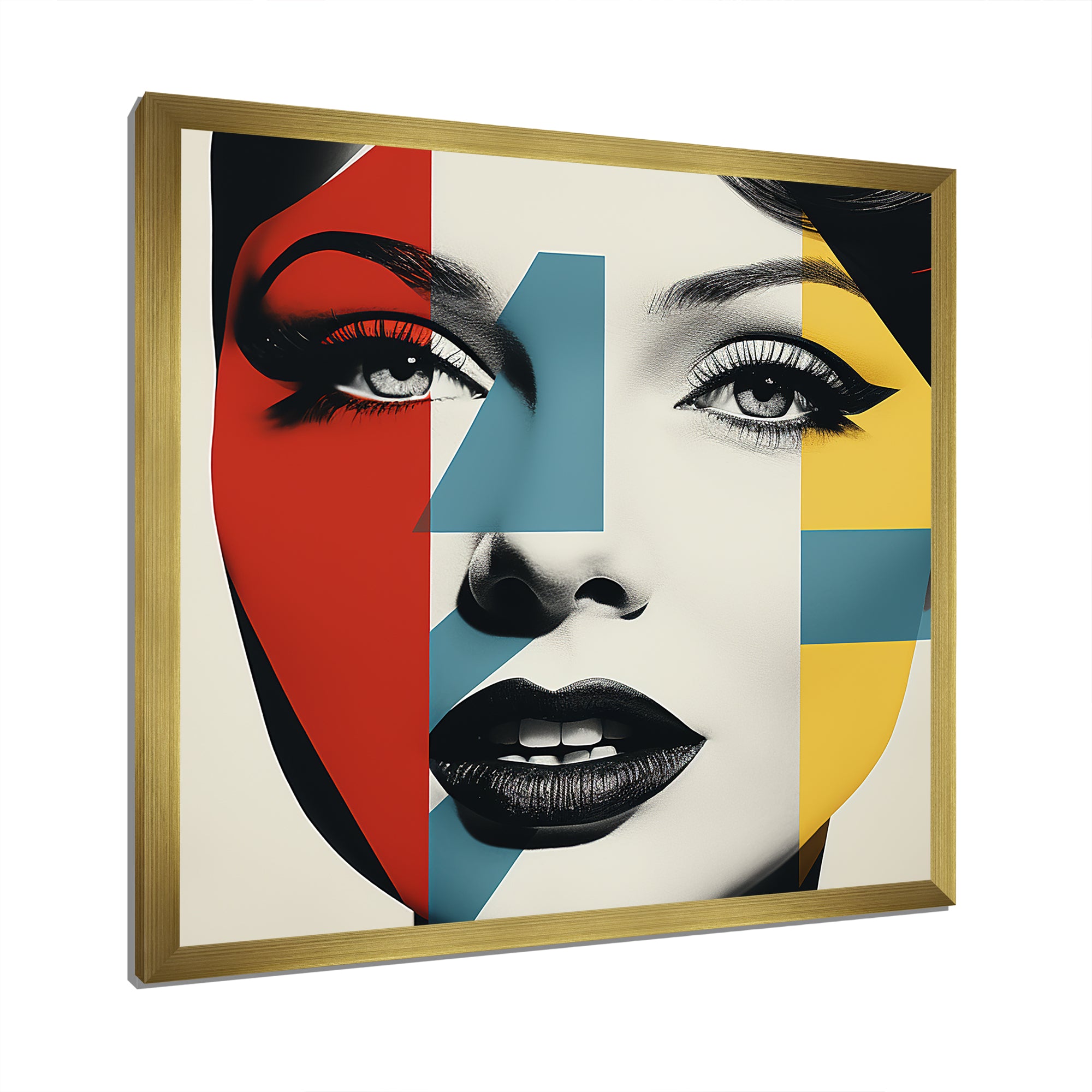 Pop Art Runway woman Portrait - Raven Canvas Wall Art