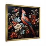 Red bird Serenity blooms - Nursery Teddy Bear Canvas Wall Art