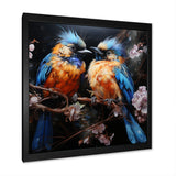 Blue and orange birds Symphony - Nursery Teddy Bear Wall Decor