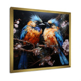Blue and orange birds Symphony - Nursery Teddy Bear Wall Decor