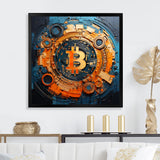 Orange Vibrant Bitcoin crypto - Nursery Teddy Bear Wall Art Prints