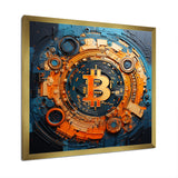 Orange Vibrant Bitcoin crypto - Nursery Teddy Bear Wall Art Prints