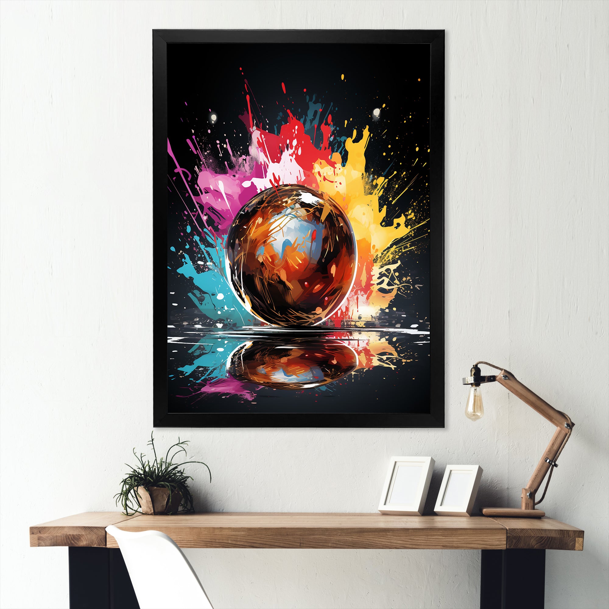 Pink Lively Bowling Lane - Bowling Canvas Wall Art