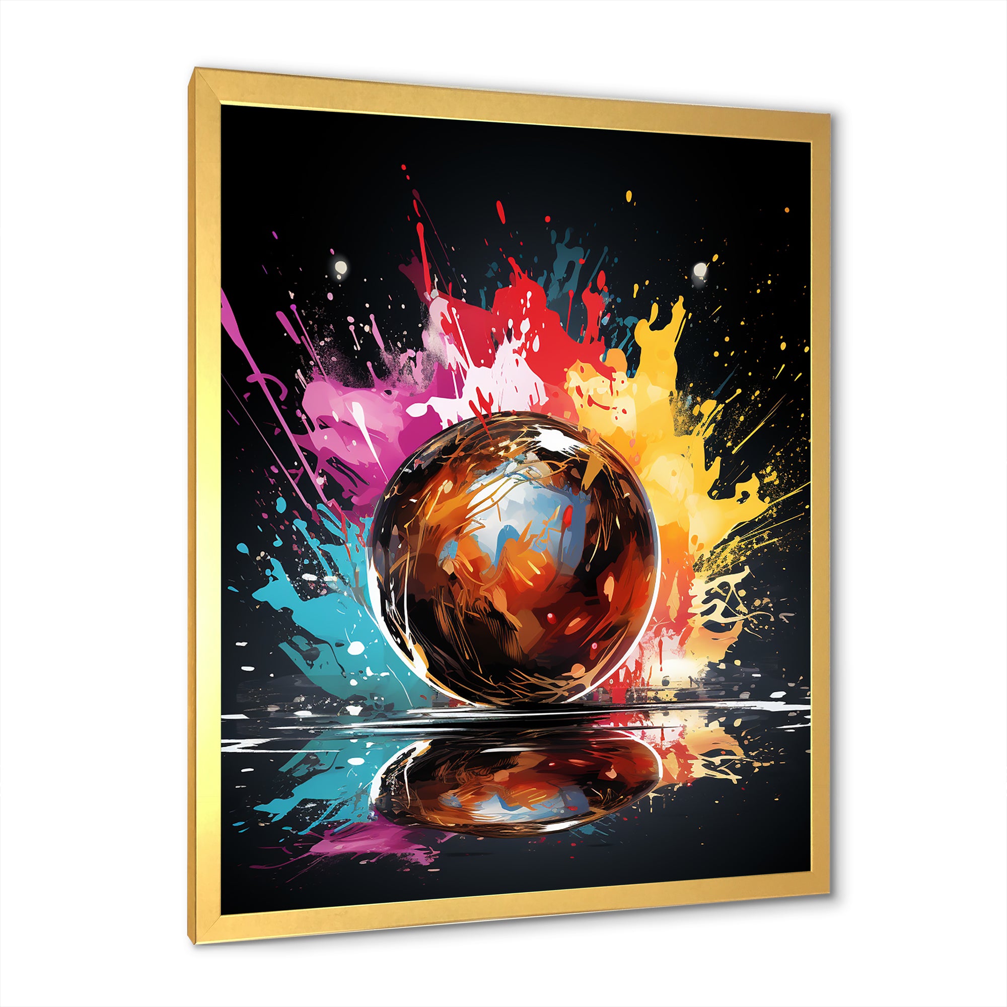 Pink Lively Bowling Lane - Bowling Canvas Wall Art