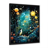 Flower serenity wood Pecker starry night - Bird Wall Decor