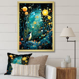 Flower serenity wood Pecker starry night - Bird Wall Decor