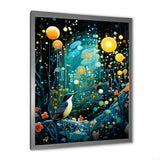 Flower serenity wood Pecker starry night - Bird Wall Decor