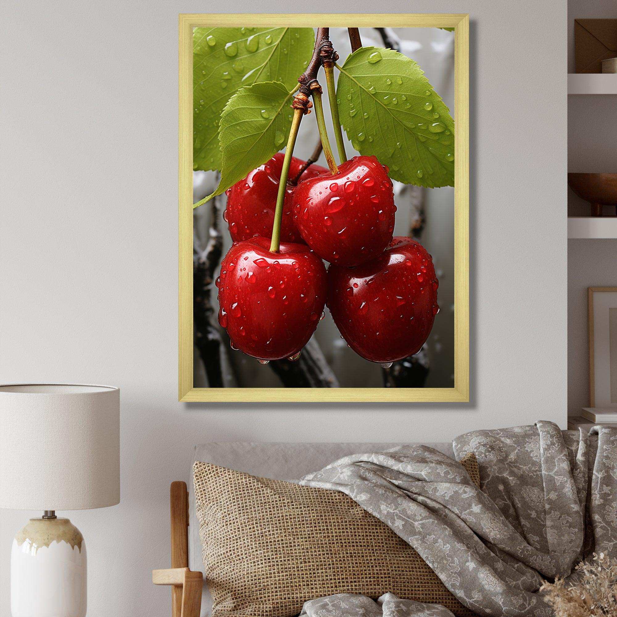 Red Cherry tree explosion 3 - Floral Canvas Wall Art