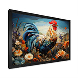 Rooster floral farm meadow - Rooster Wall Decor