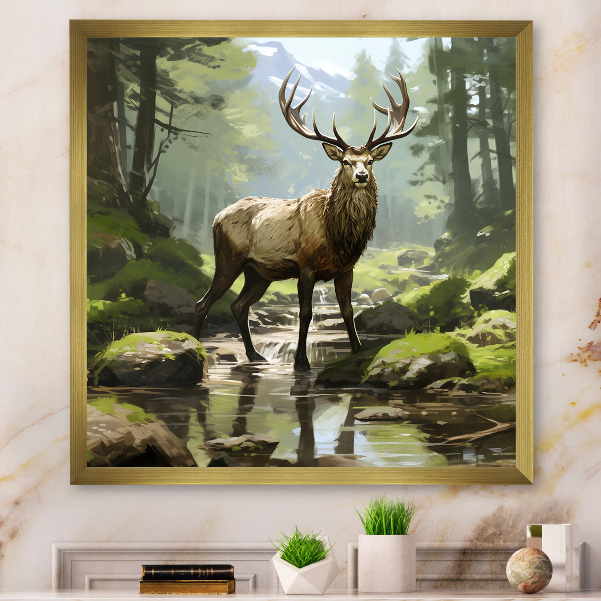 Noble Buck Deer Portrait - Deer Canvas Wall Art