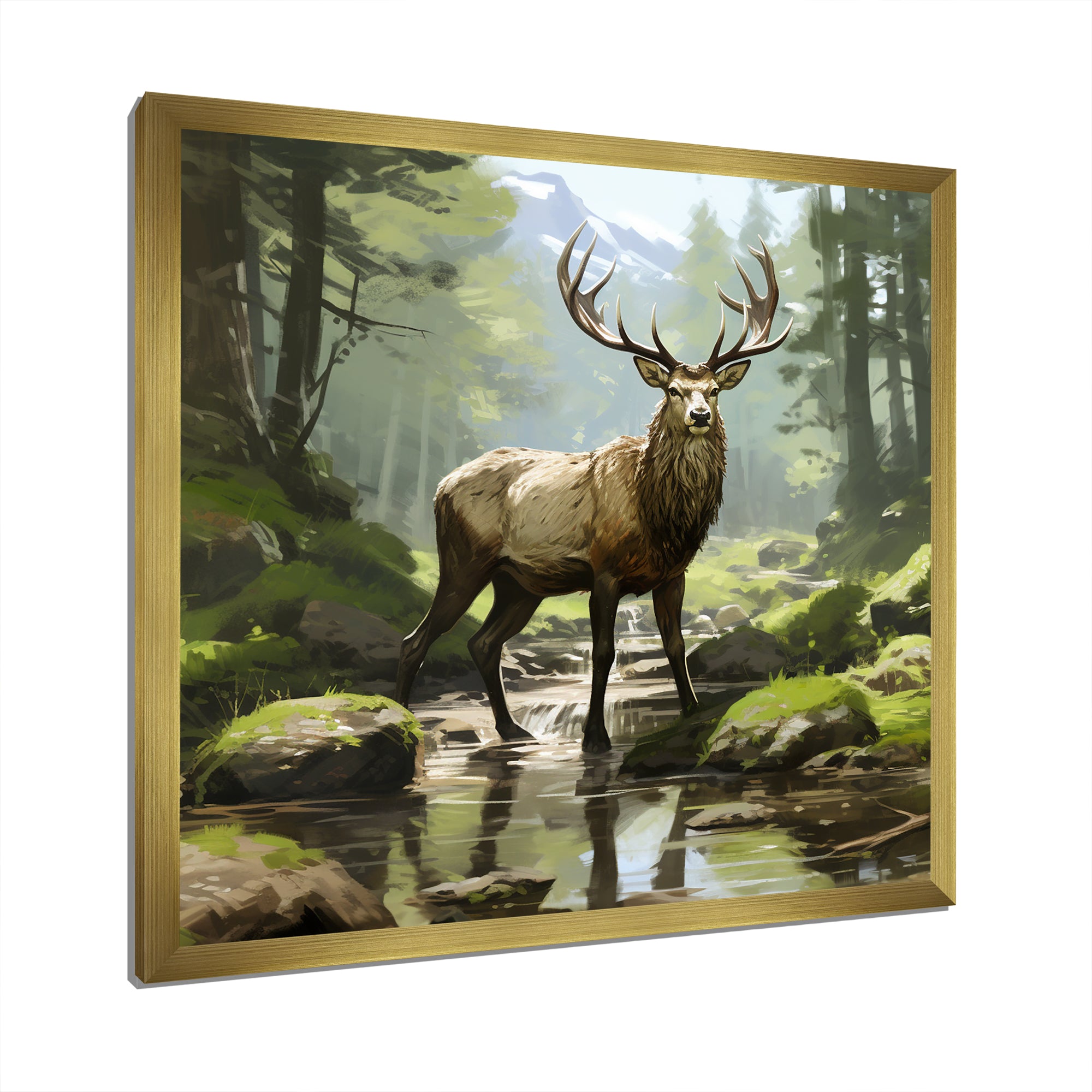Noble Buck Deer Portrait - Deer Canvas Wall Art