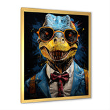 Classical Dino Grace in suit - Dinosaur Large Canvas Wall Art