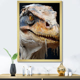 Grey Velociraptor in jungle - Dinosaur Canvas Wall Art