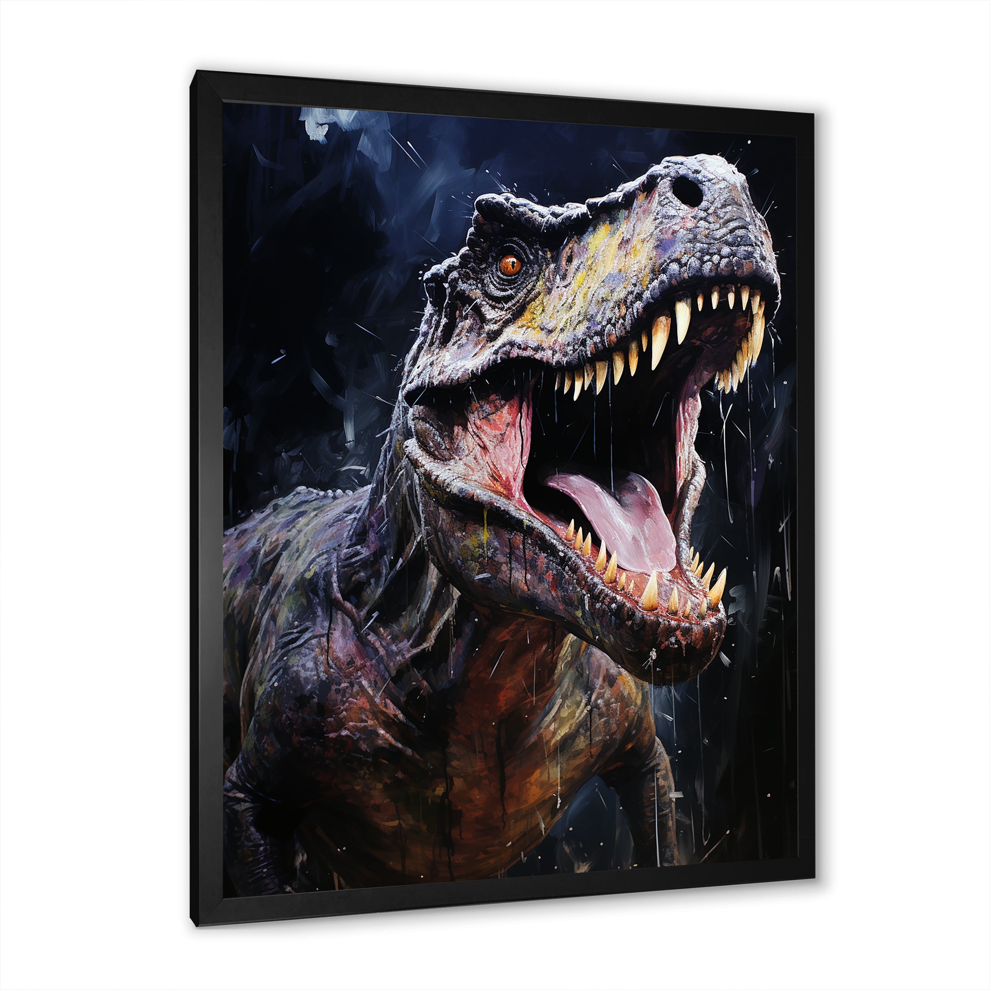 Prehistoric Tyrannosaurus rawer in the jungle - Dinosaur Bedroom Wall Art