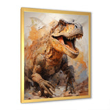 Brown and grey Raptor dino - Brown Dinosaur Wall Art
