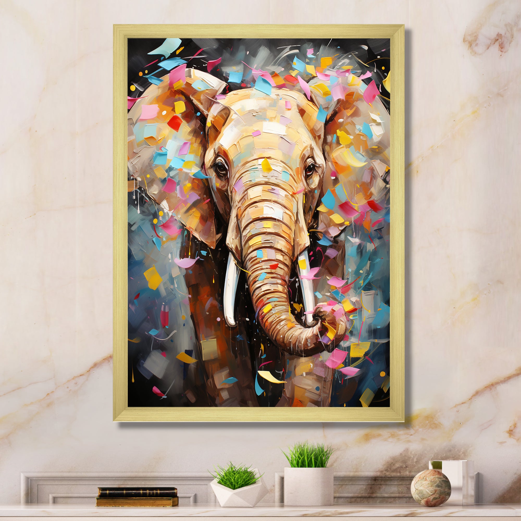 Popart Elephant Dreams - Gray Elephant Wall Art