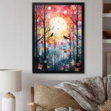 Pink Enchanted floral Botanicals with Eastern bluebird - Bird Floral Living Room Wall Art