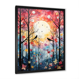 Pink Enchanted floral Botanicals with Eastern bluebird - Bird Floral Living Room Wall Art