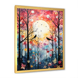 Pink Enchanted floral Botanicals with Eastern bluebird - Bird Floral Living Room Wall Art