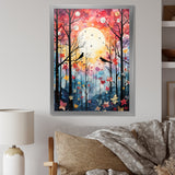 Pink Enchanted floral Botanicals with Eastern bluebird - Bird Floral Living Room Wall Art