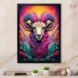 Stunning purple goat portrait - Purple Goat Wall Art