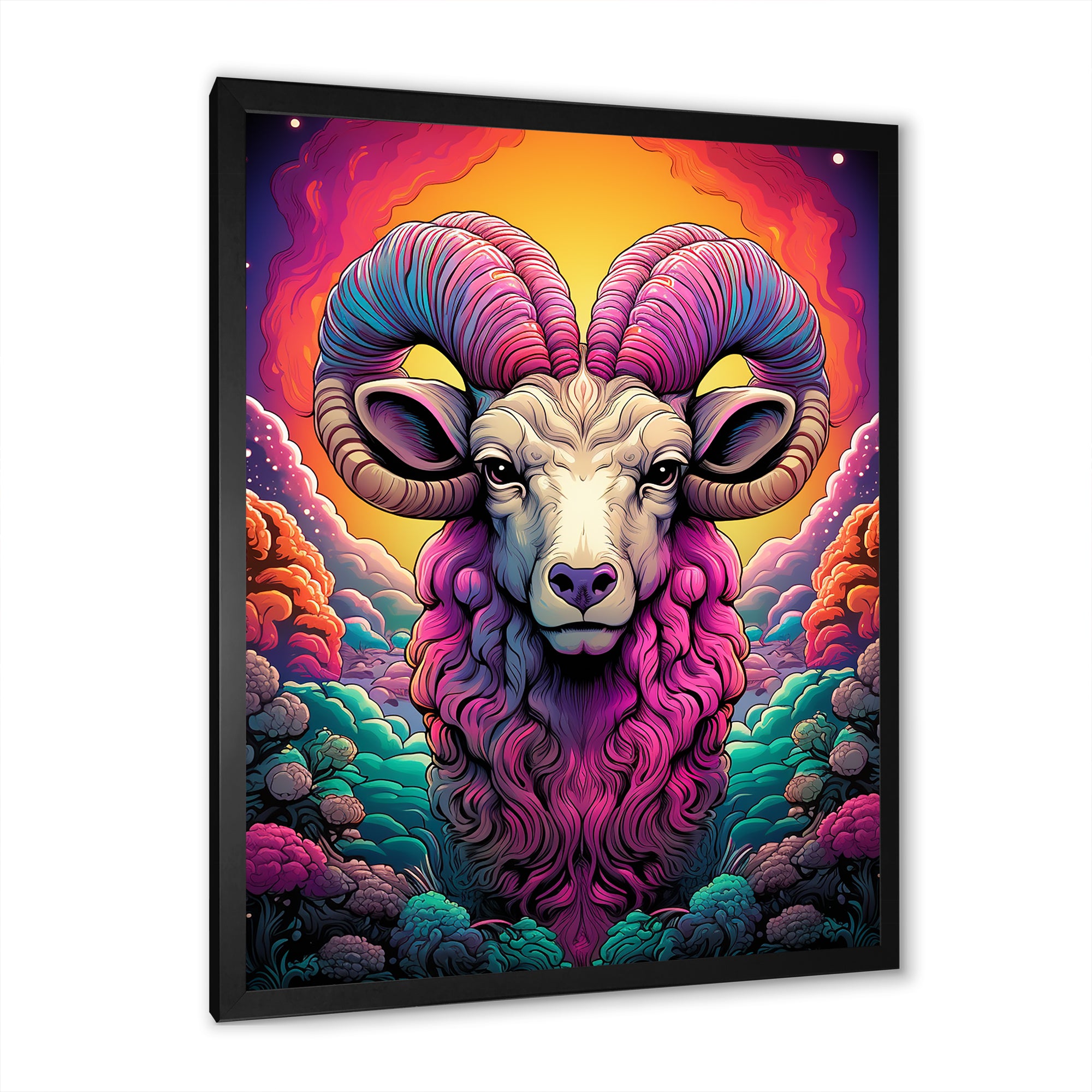 Stunning purple goat portrait - Purple Goat Wall Art