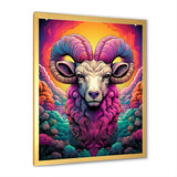 Stunning purple goat portrait - Purple Goat Wall Art