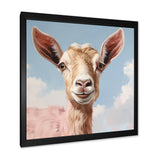 Dreamy cloud Pink goat portrait - Goat Wall Art Prints
