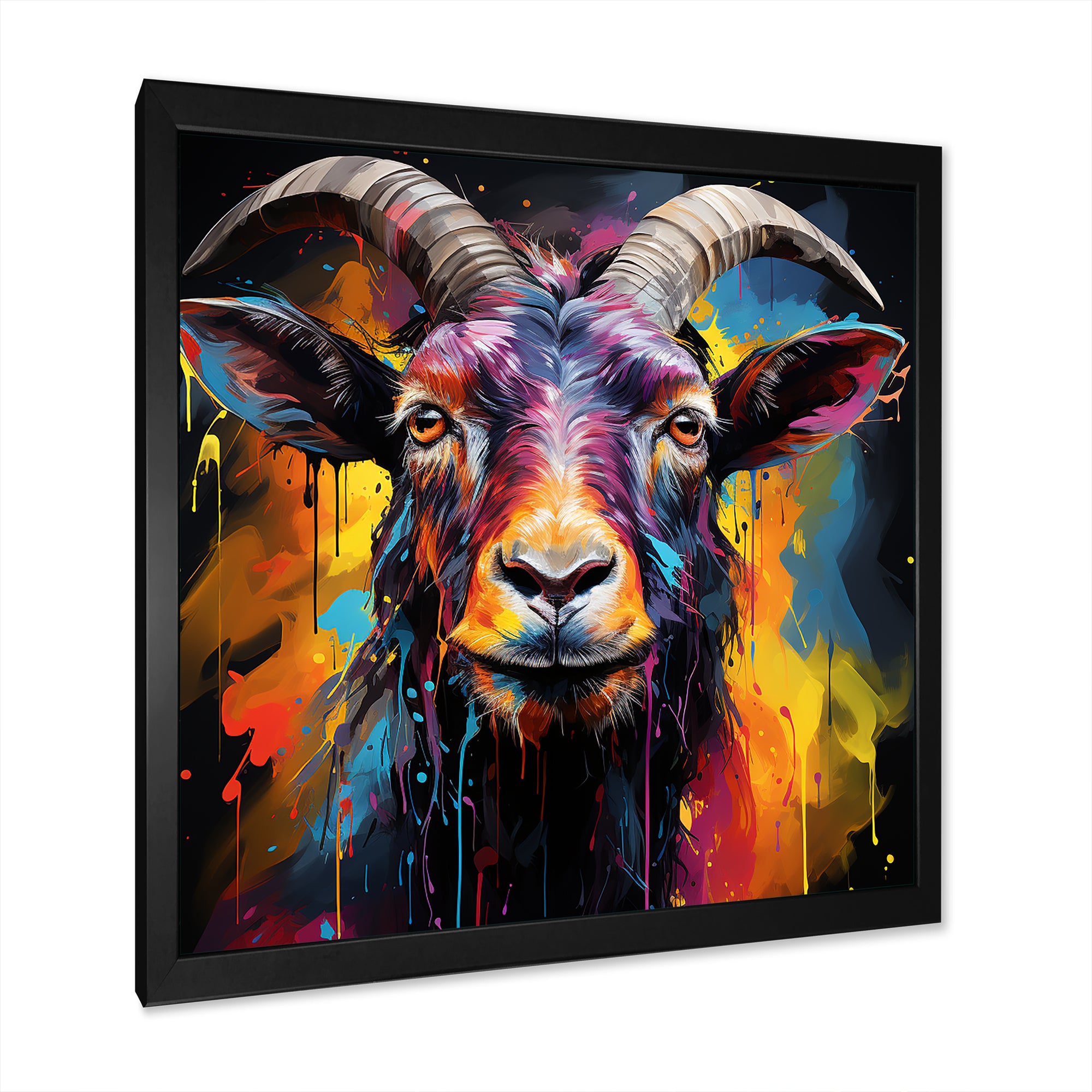 Popart Goat gazing portrait - Goat Wall Decor