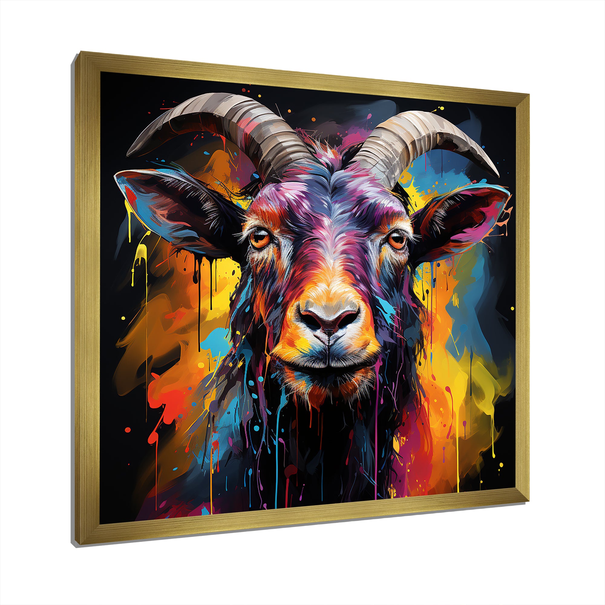 Popart Goat gazing portrait - Goat Wall Decor