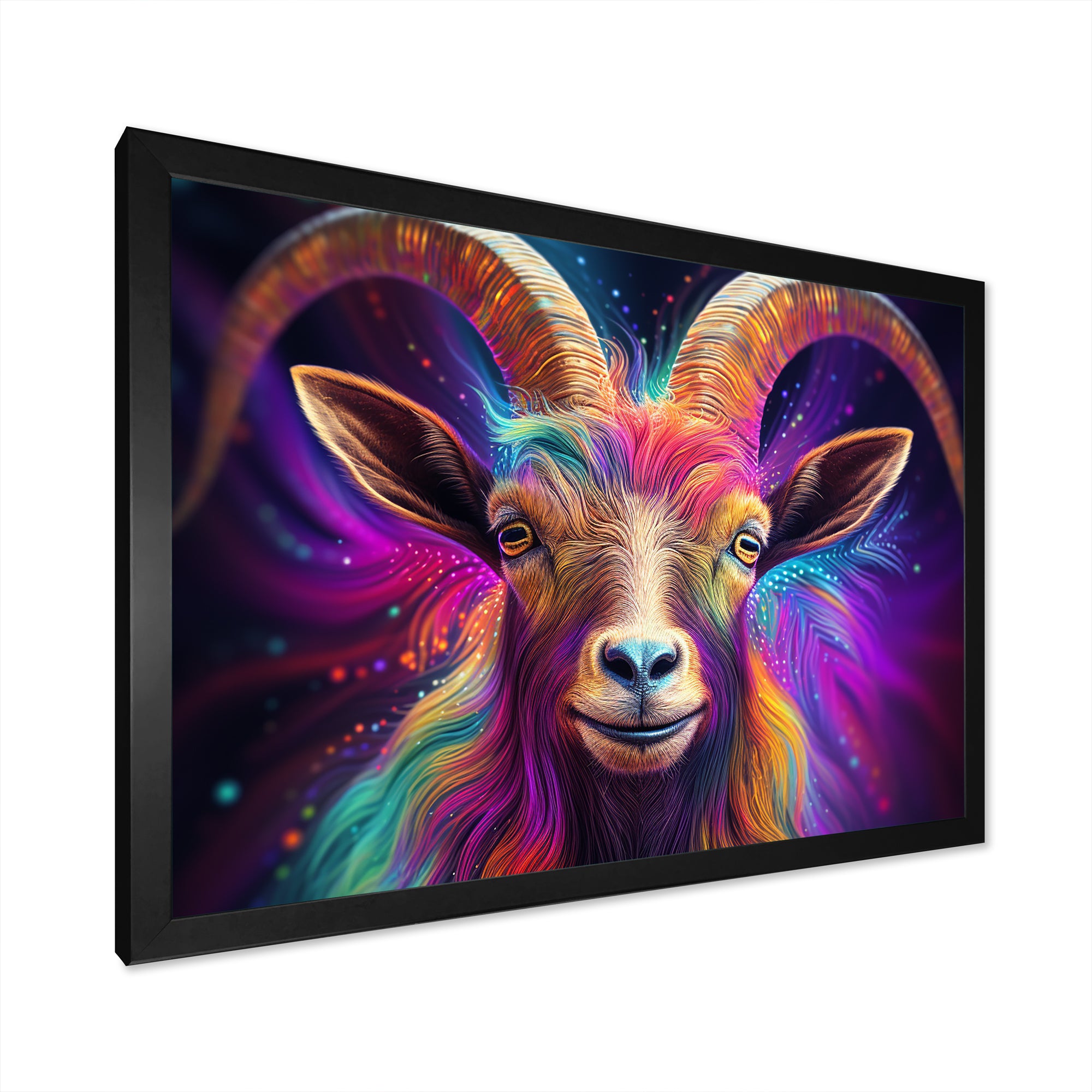 Celestial Gazing Goat portrait - Goat Wall Art Prints