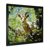White Portrait of Pastoral Goat in forest - White Goat Wall Art