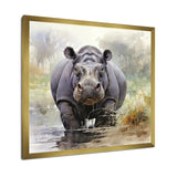 Grey Serene Hippo Majesty - Hippopotamus Home Decor Art