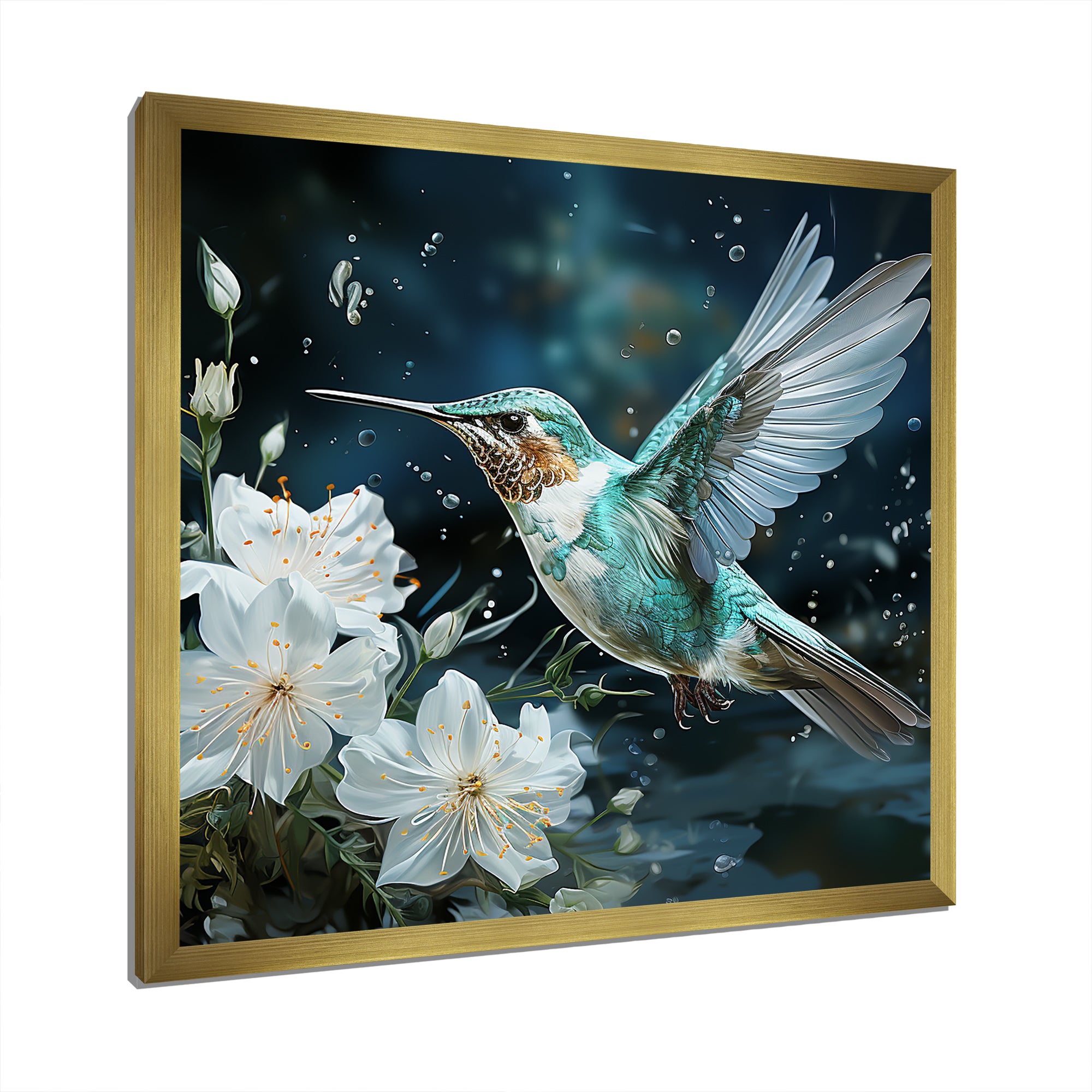 Green floral dancing Hummingbird - Hummingbird Wall Decor