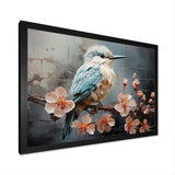 Blue floral dancing Hummingbird - Hummingbird Wall Art Prints