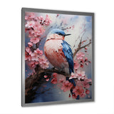 Blue bird among florals - Bird Home Decor Art