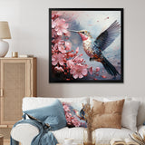 Floral Flight hummingbird - Hummingbird Living Room Wall Art