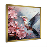 Floral Flight hummingbird - Hummingbird Living Room Wall Art