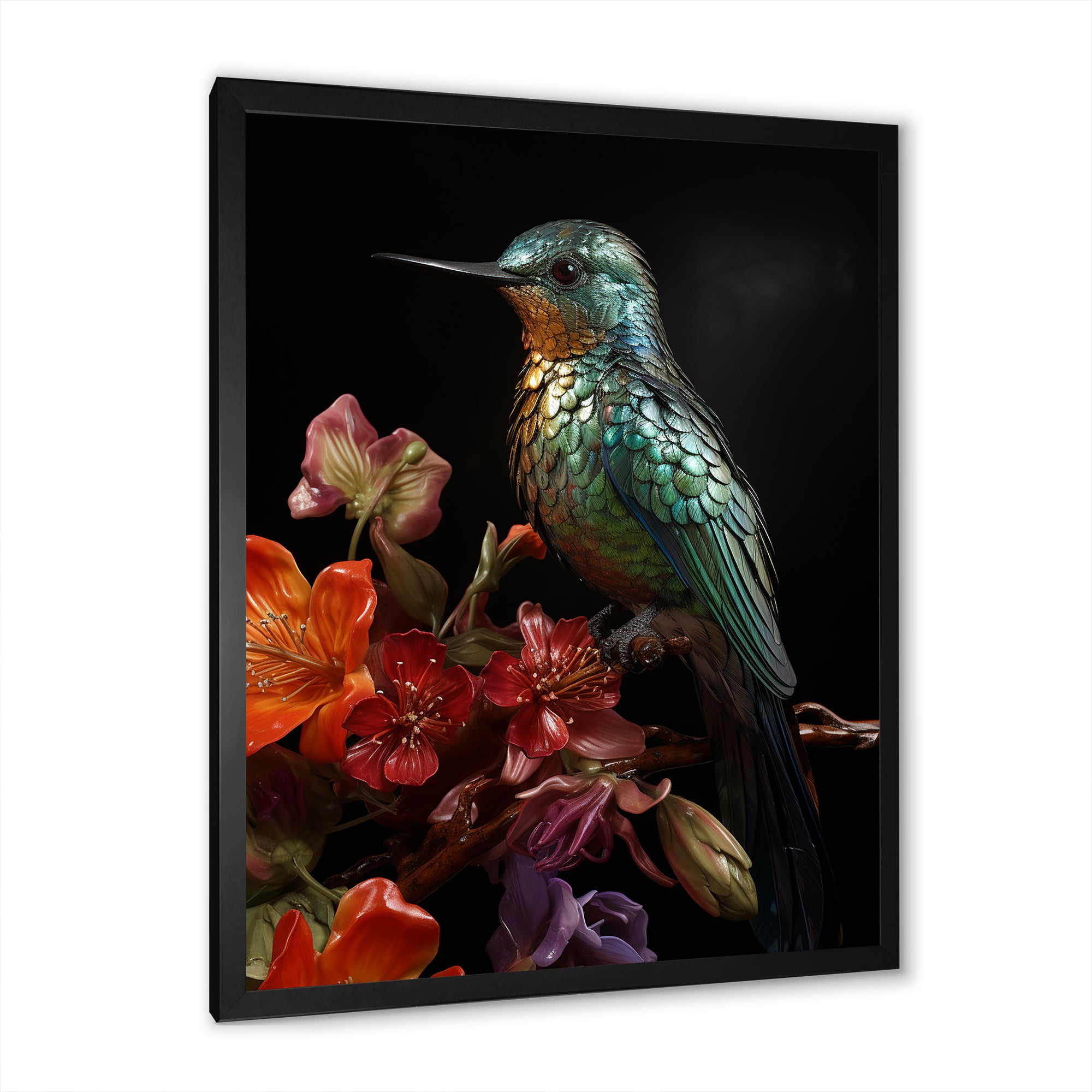 Neotropical blue Hummingbird - Green Hummingbird Wall Art