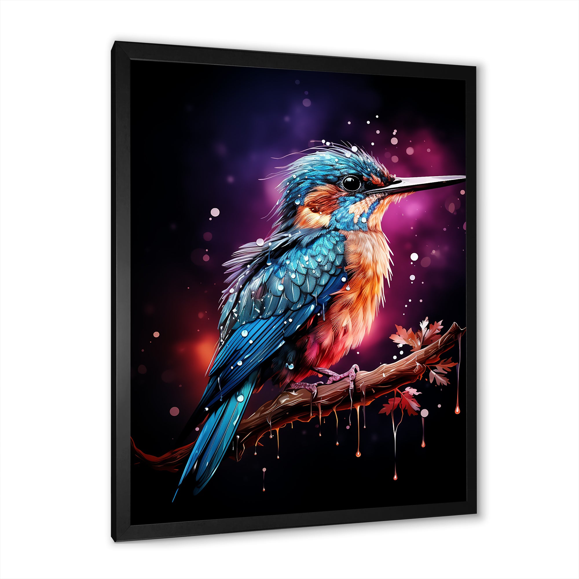 Blue Hummingbird twilight - Hummingbird Wall Decor