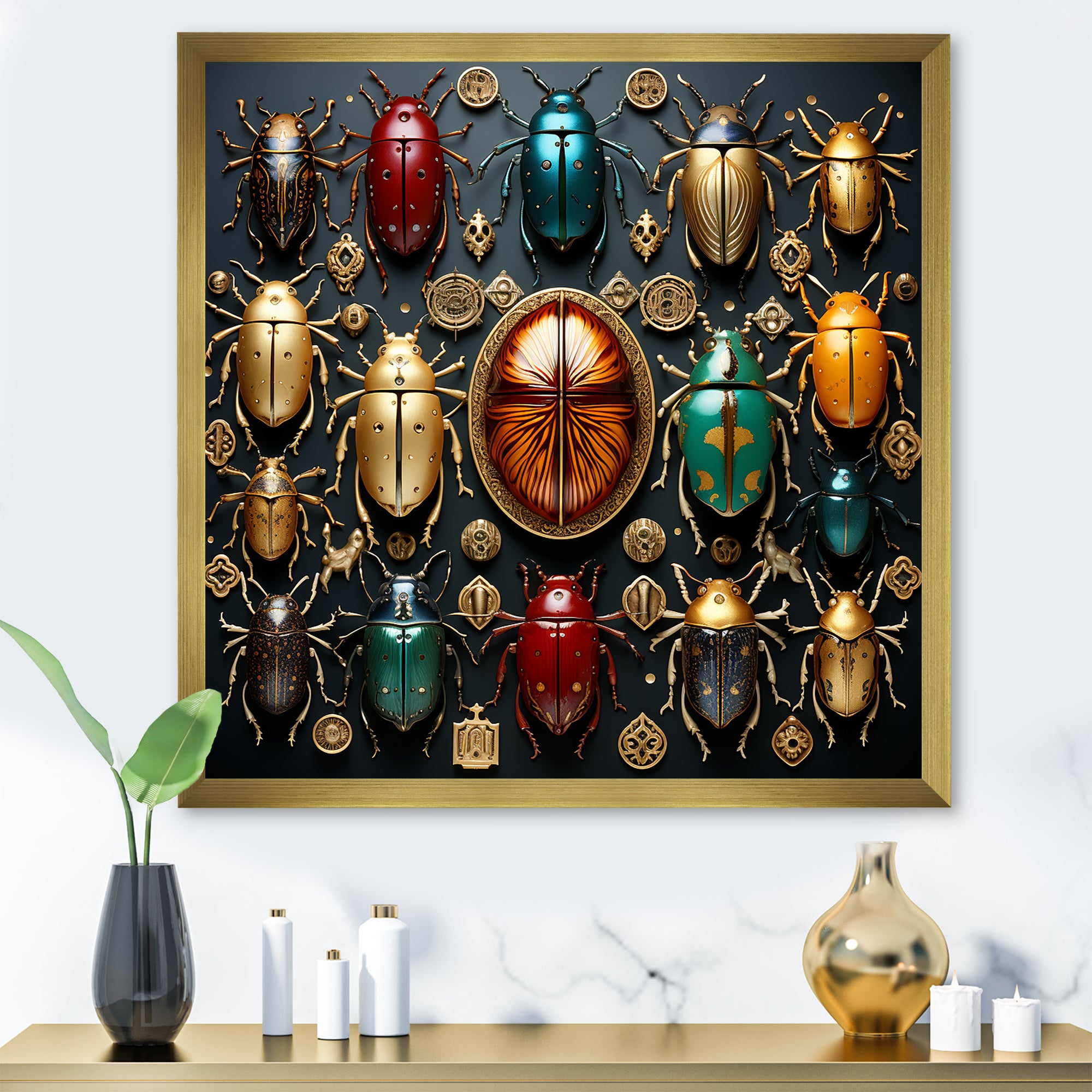 Colorful mystical beetles - Insects & Bugs Wall Art Prints